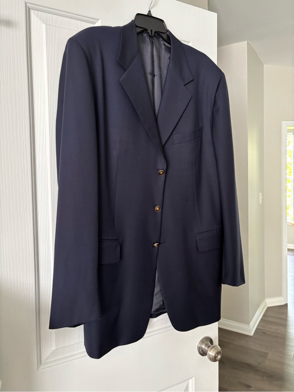 Pal Zileri Navy Men’s Three-Button Blazer L sport coat Italy 36 34